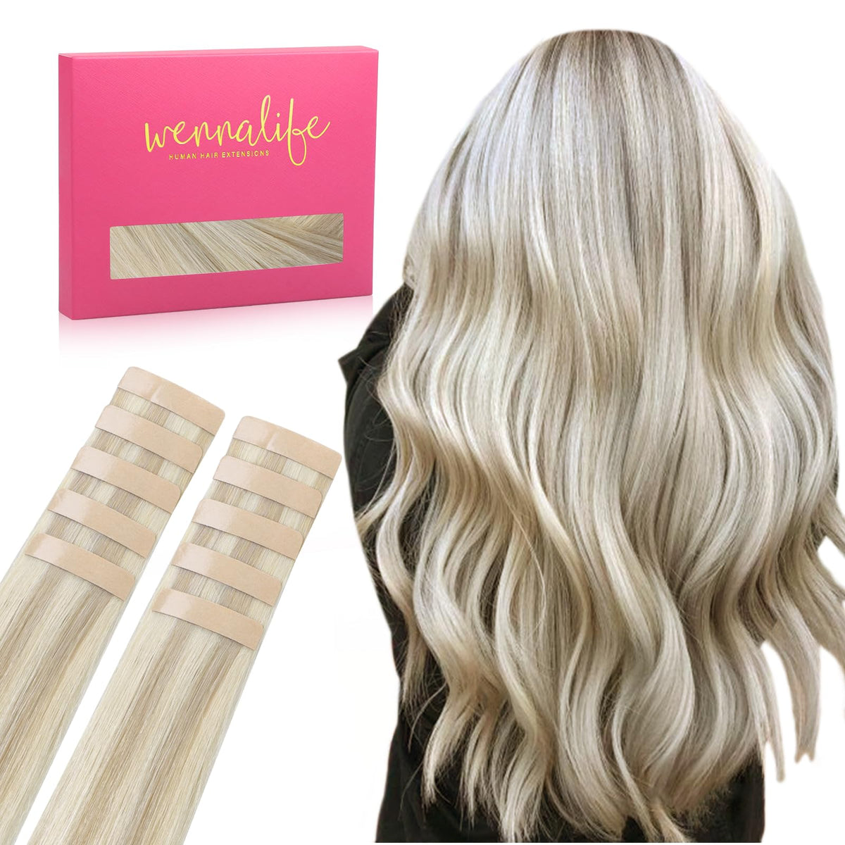 Extensions de cheveux Wennalife blond platine en paquet