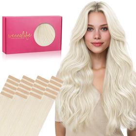 Extensions de cheveux Wennalife blonds froids en paquet de 20 pièces