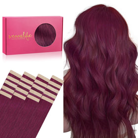 Extensions de cheveux Wennalife bordeaux clair 18 pouces vue avant
