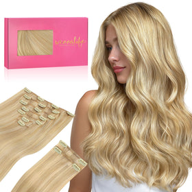 Extensions de cheveux Wennalife clip in 150g blond clair vue avant