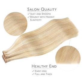 Extensions de cheveux Wennalife en application, résultat naturel