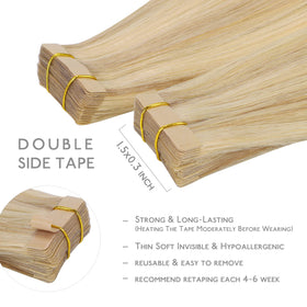 Extensions de cheveux Wennalife en blond clair sur un modèle
