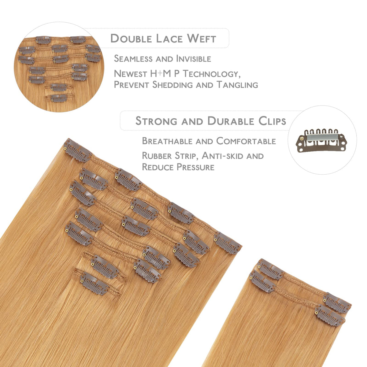 Extensions de cheveux Wennalife en boîte avec échantillons de couleur