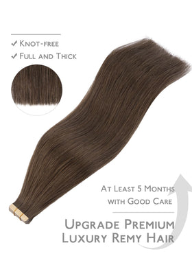 Extensions de cheveux Wennalife en Brun Clair portées sur un modèle