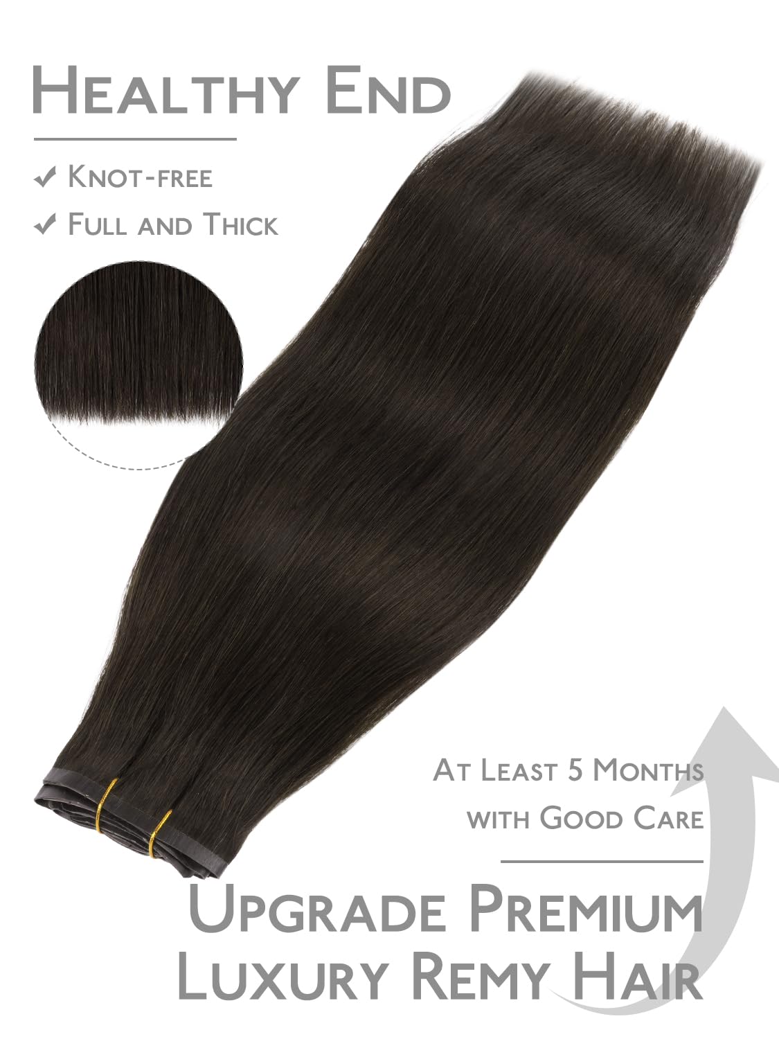 Extensions de cheveux Wennalife en brun foncé avec texture douce