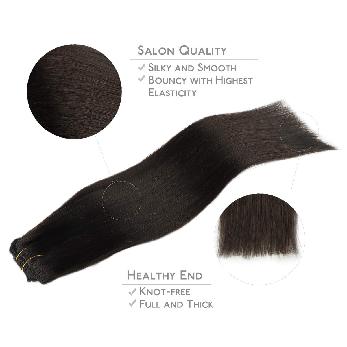 Extensions de cheveux Wennalife en cheveux humains, vue de côté