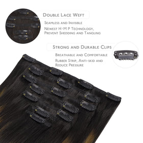 Extensions de cheveux Wennalife en couleur balayage noir à châtain