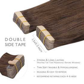 Extensions de cheveux Wennalife en couleur chocolat sur un fond blanc