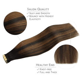 Extensions de cheveux Wennalife en couleur noir naturel à marron châtaigne