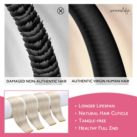 Extensions de cheveux Wennalife en couleur platine blonde sur un modèle