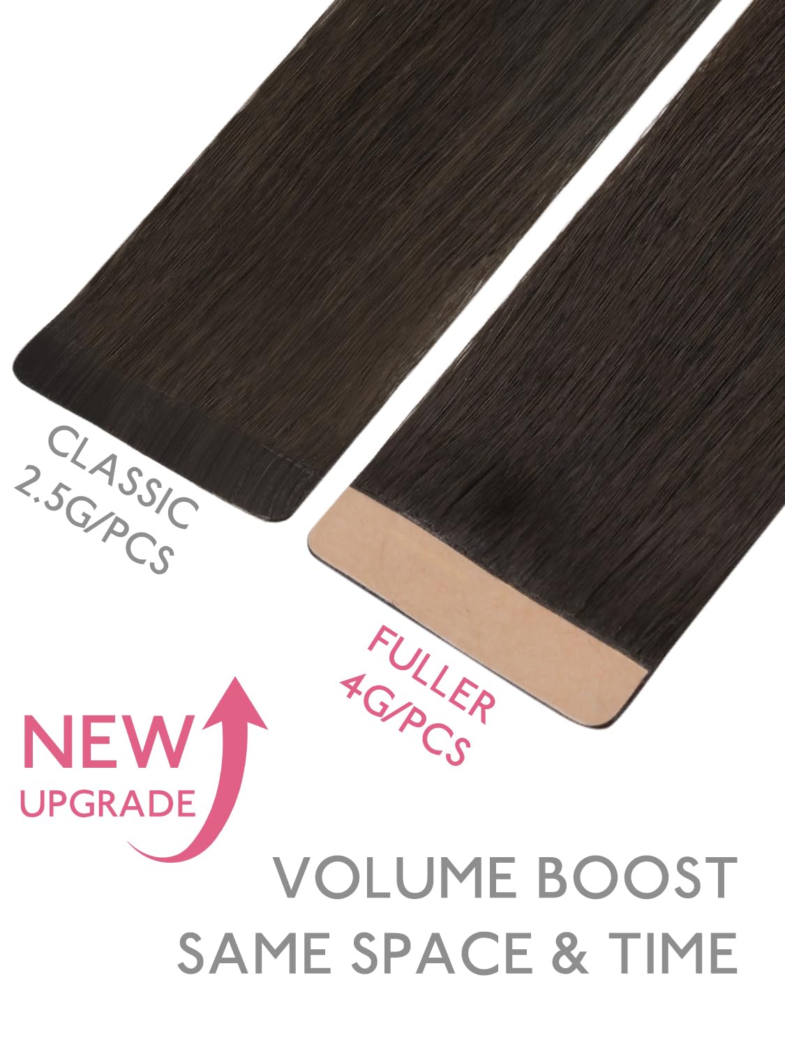 Extensions de cheveux Wennalife en marron foncé sur un fond neutre