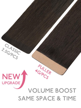 Extensions de cheveux Wennalife en marron foncé sur un fond neutre