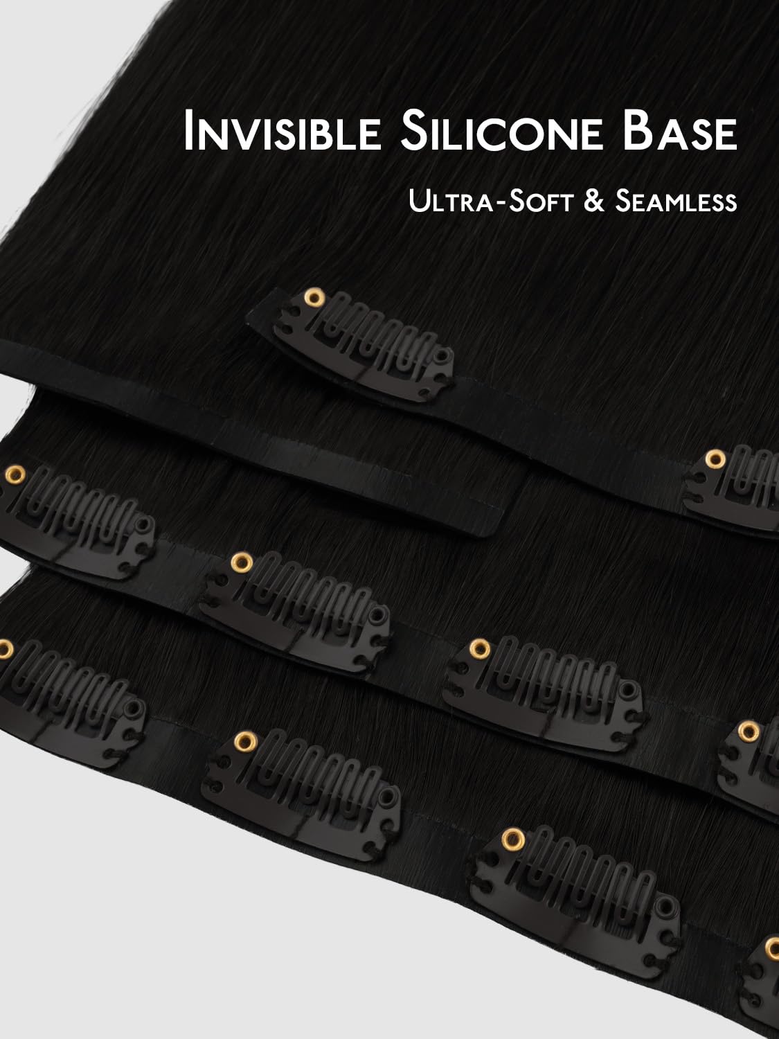 Extensions de cheveux Wennalife en noir jet sur un mannequin