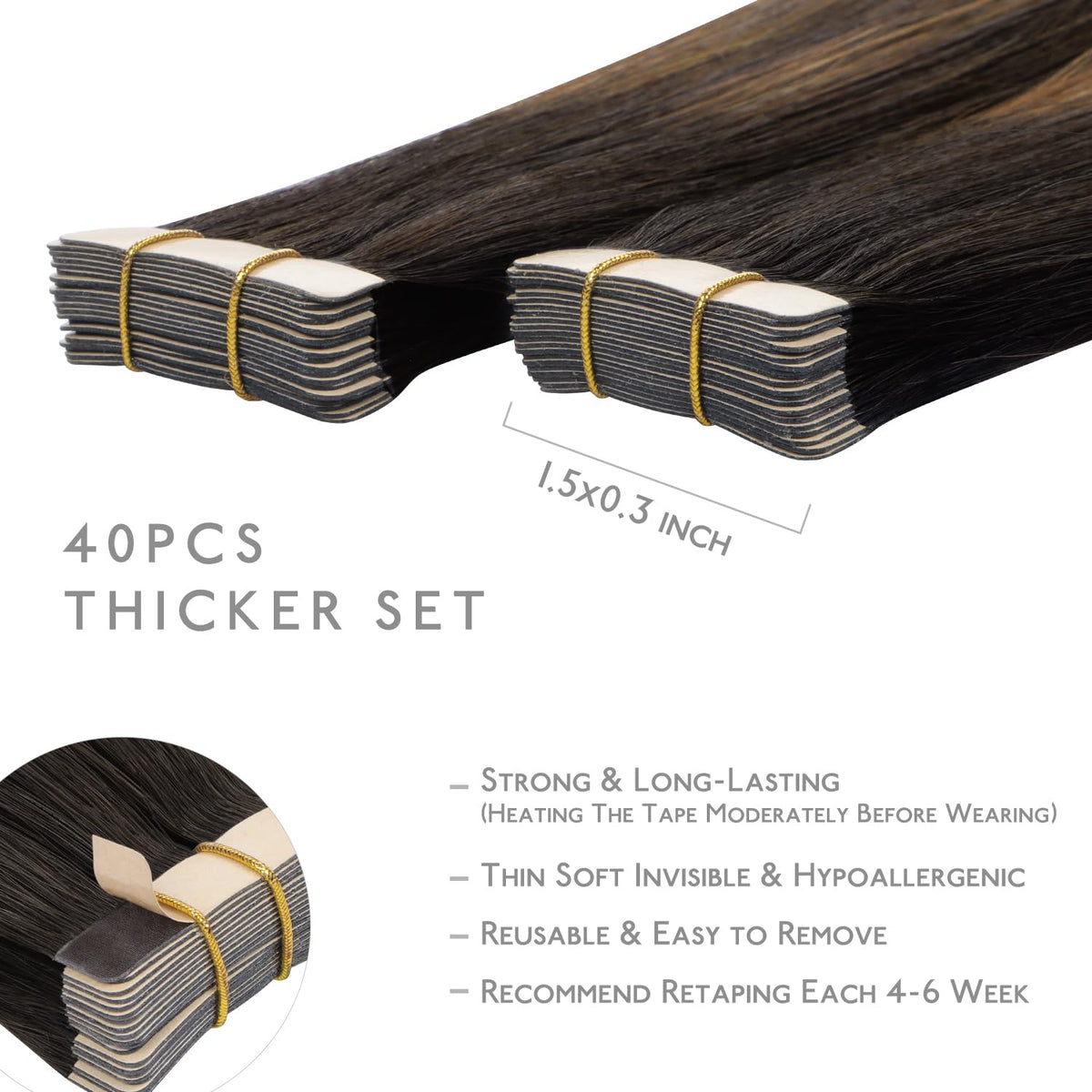 Extensions de cheveux Wennalife en paquet avec instructions