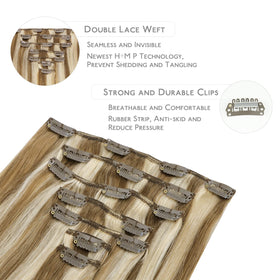 Extensions de cheveux Wennalife en position verticale montrant leur texture