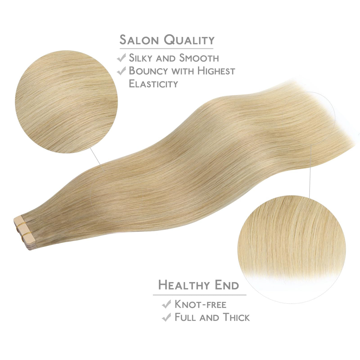 Extensions de cheveux Wennalife en texture lisse et brillante