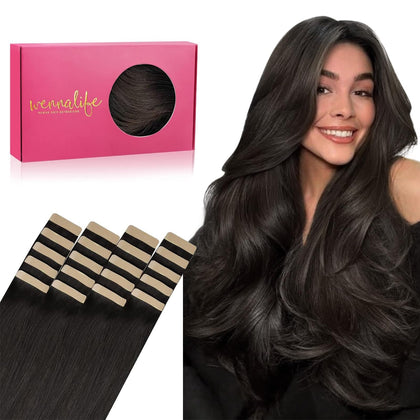 Extensions de cheveux Wennalife marron foncé 24 pouces vue de face