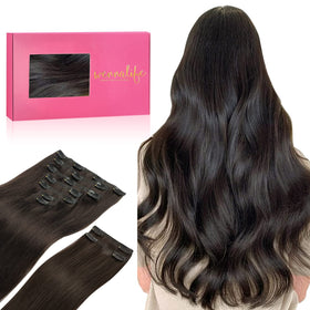 Extensions de cheveux Wennalife marron foncé, 24 pouces, vue de face