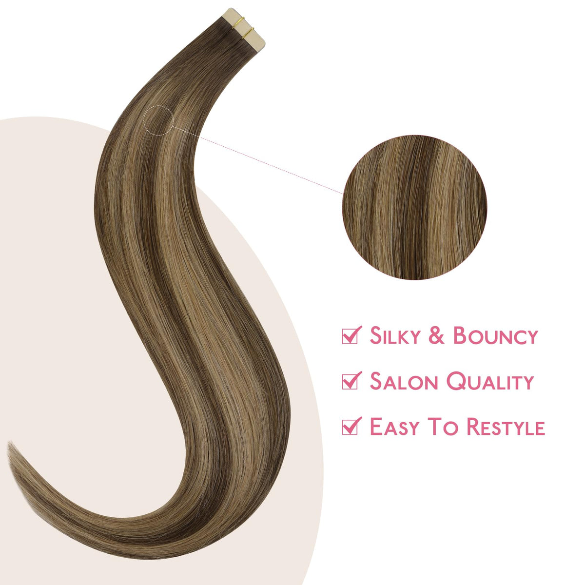 Extensions de cheveux Wennalife mises en place sur un modèle