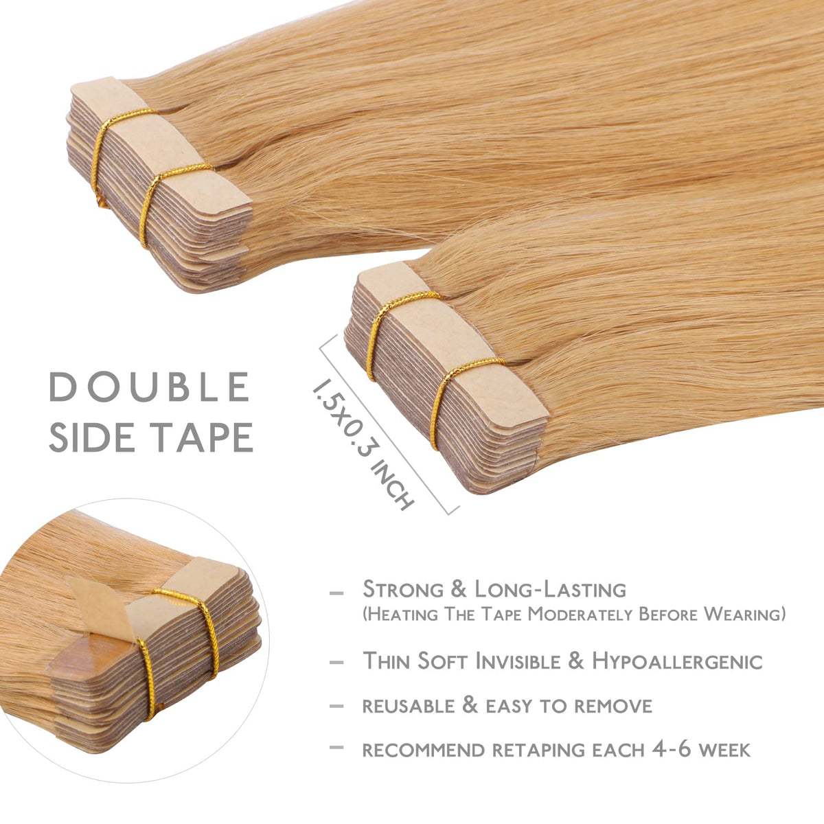 Extensions de cheveux Wennalife montrant la texture des cheveux