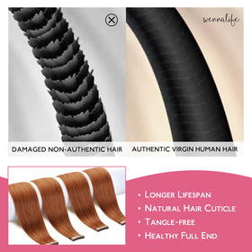 Extensions de cheveux Wennalife montrant la texture douce