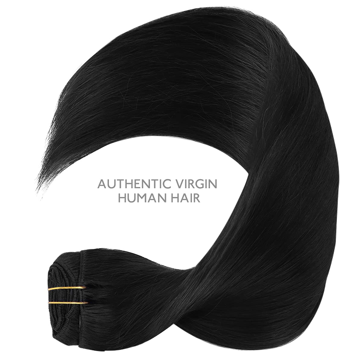 Extensions de cheveux Wennalife montrant la texture soyeuse, couleur noir jet