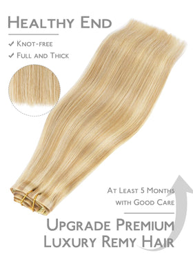 Extensions de cheveux Wennalife montrant la trame en PU invisible