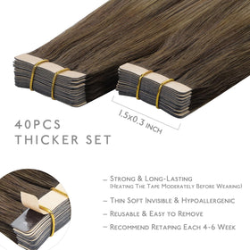 Extensions de cheveux Wennalife montrant le ruban adhésif