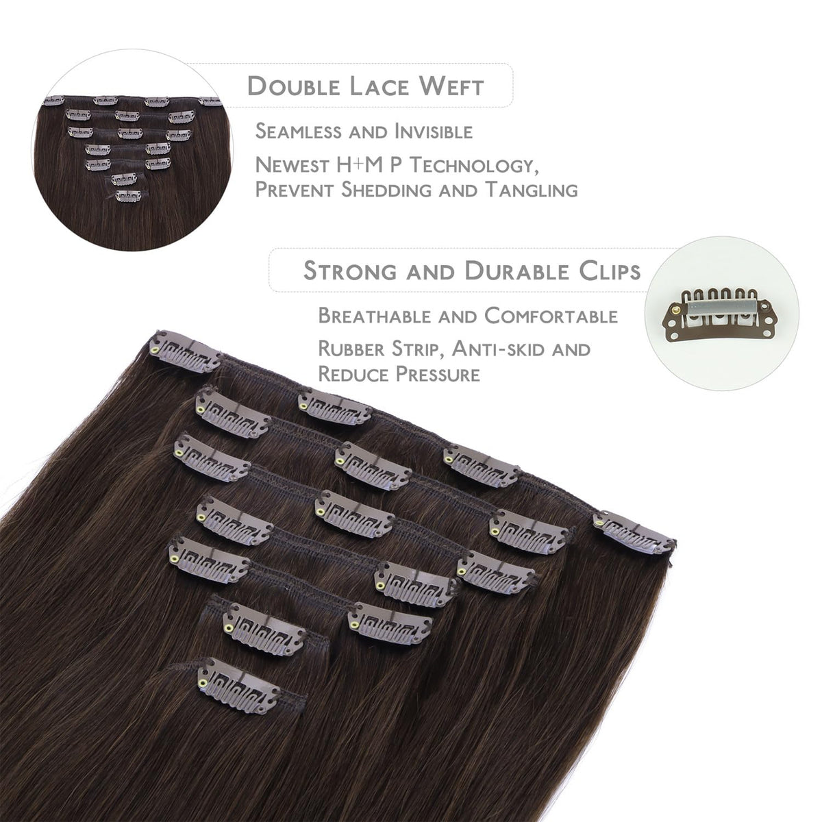 Extensions de cheveux Wennalife portées par une femme lors d'un événement