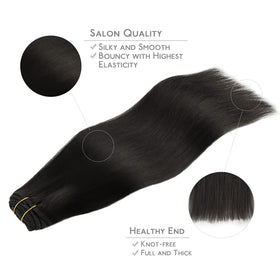 Extensions de cheveux Wennalife posées sur une surface