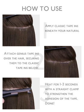 Extensions de cheveux Wennalife posées sur une surface neutre