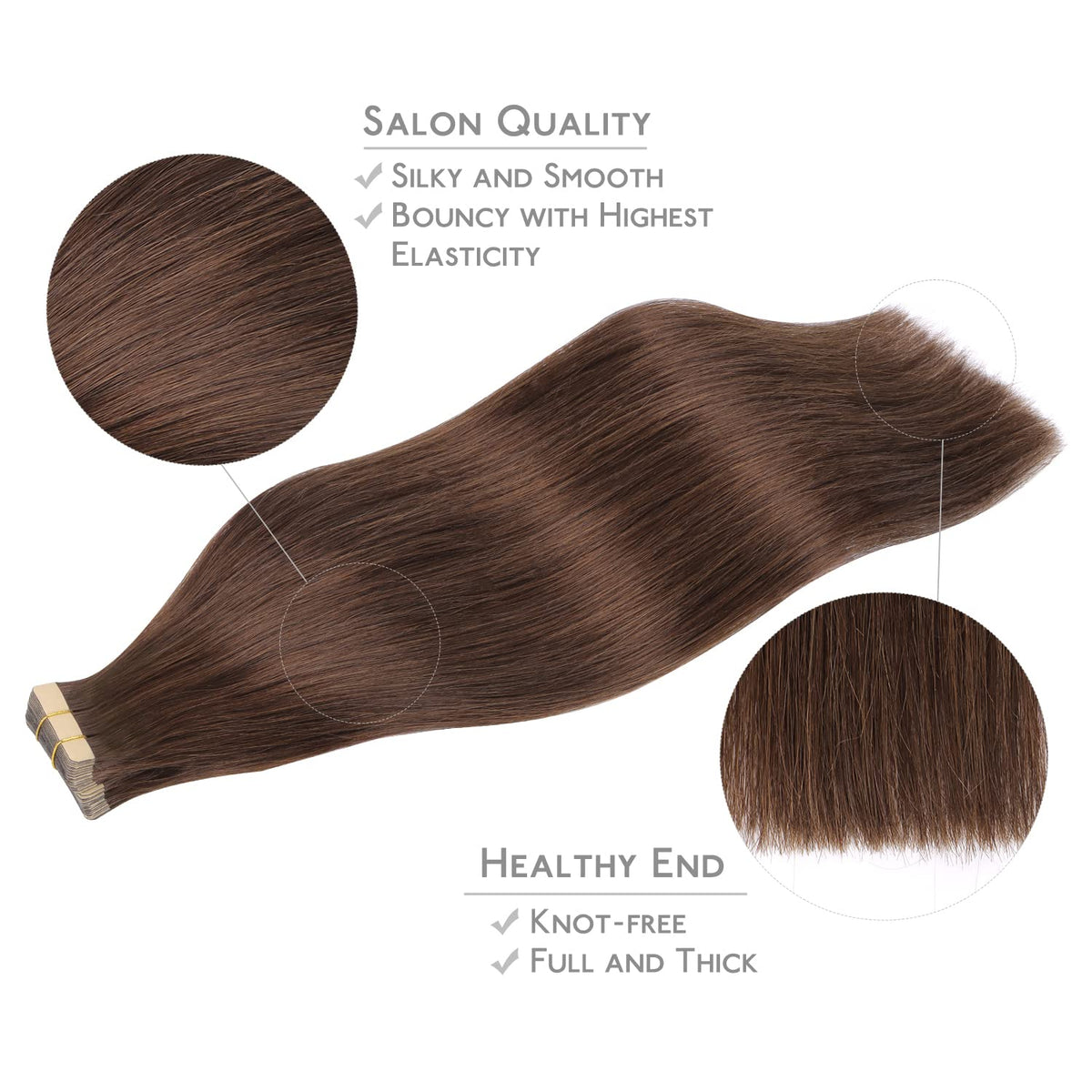 Extensions de cheveux Wennalife présentées avec un peigne