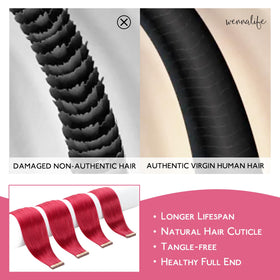 Extensions de cheveux Wennalife tape in colorées, présentation des différentes teintes