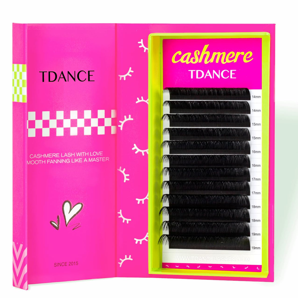 Extensions de cils en cashmere TDANCE, longueur 14-19mm