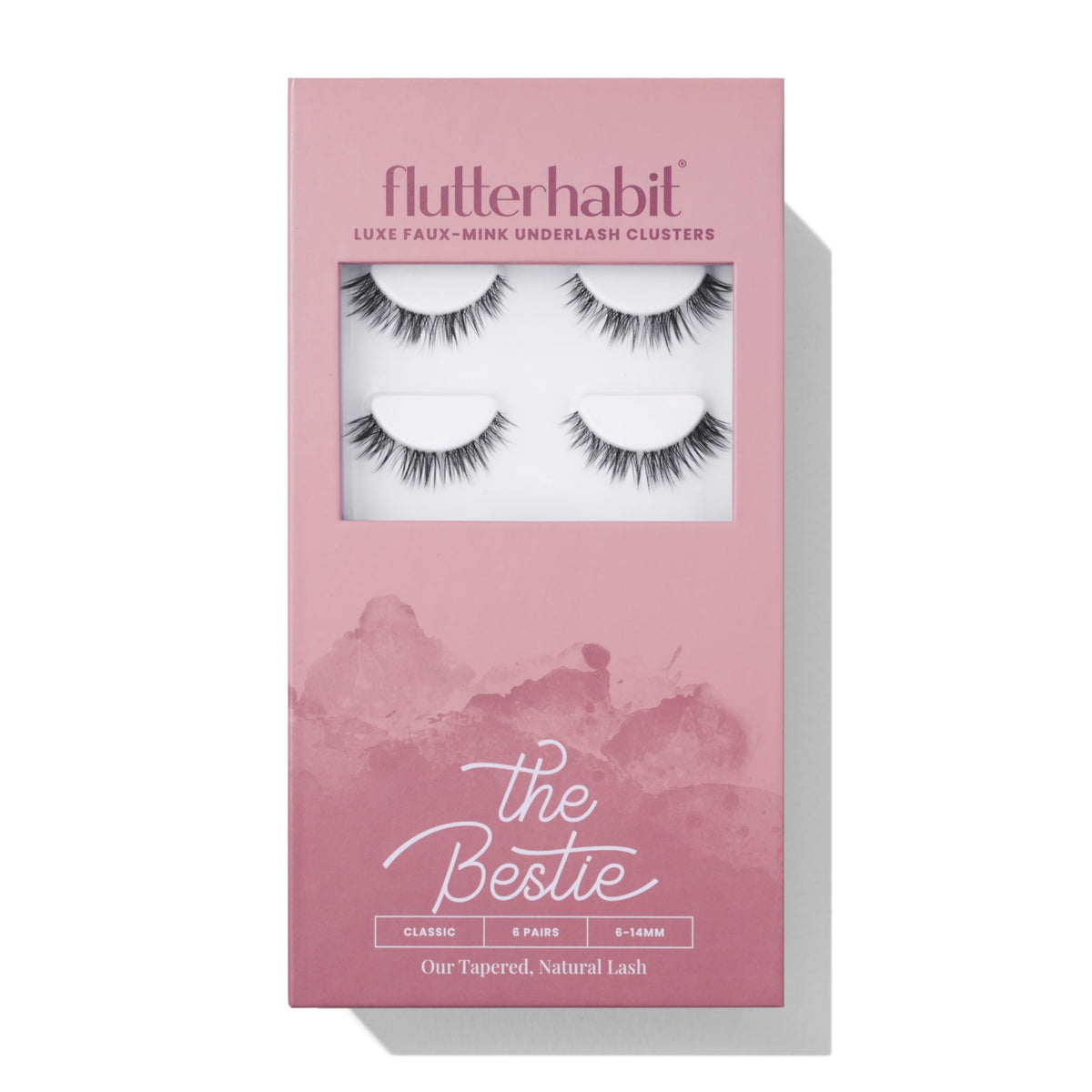 Extensions de cils FlutterHabit Underlash Classic 6 Paires 6–14mm vue de face
