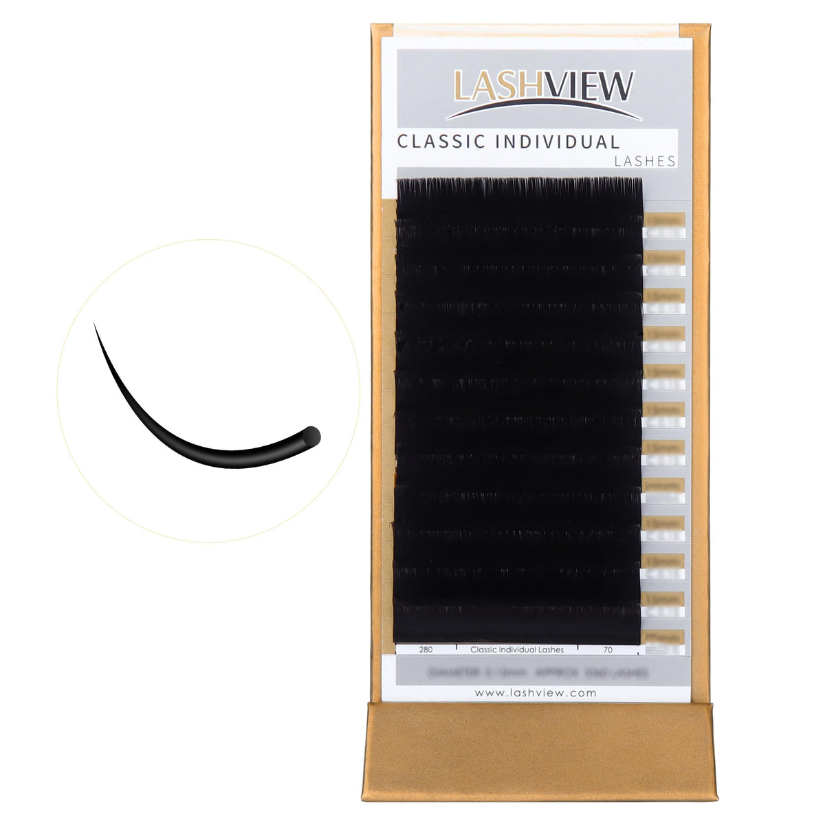 Extensions de cils LASHVIEW en soie mink 0,20 C Curl 8-15mm vue avant