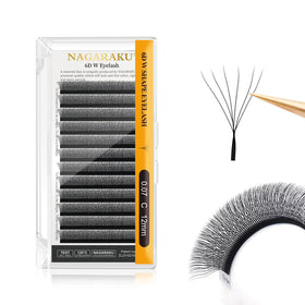 Extensions de cils NAGARAKU 6D W 0,07 C 12mm face avant