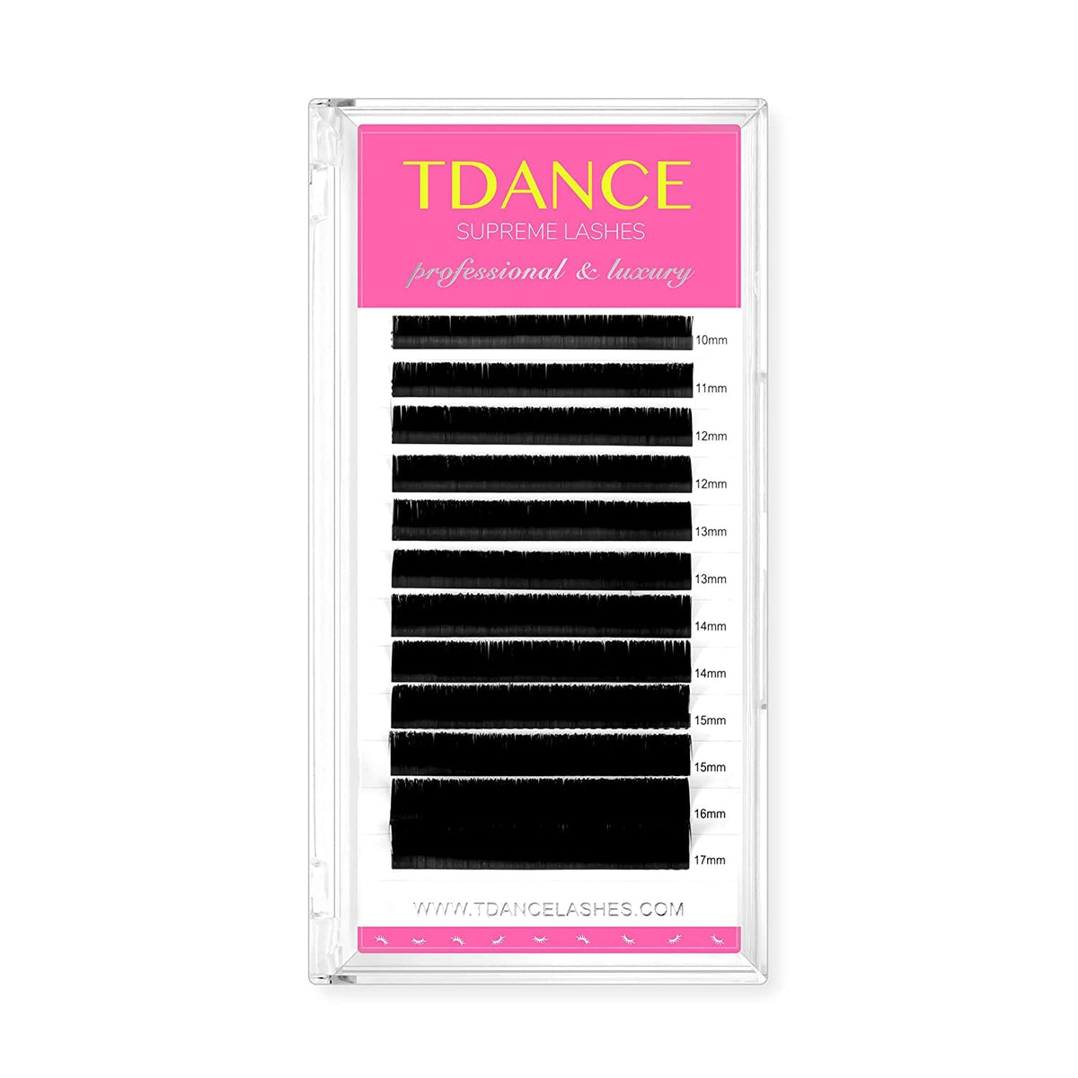 Extensions de cils TDANCE en soie noire, vue de face