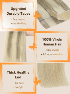 Extensions DOORES en couleur balayage, présentation sur mannequin