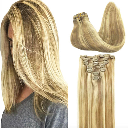 Extensions en cheveux humains GOO GOO 18 pouces couleur blonde dorée