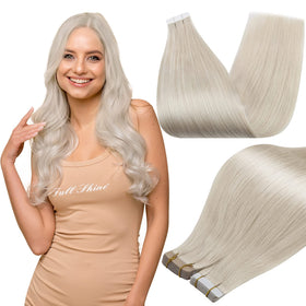 Extensions Full Shine 20 pouces blonde glacée vue de face