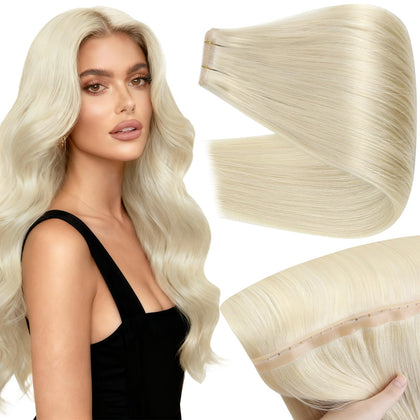 Extensions Full Shine 22 pouces couleur blond platine vue de face