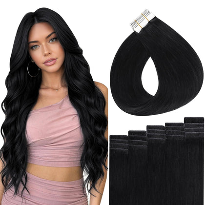 Extensions Full Shine 24 pouces noir officient, vue de face
