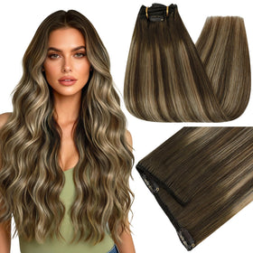 Extensions Full Shine châtaigne à blond caramel en paquet