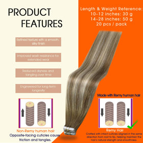 Extensions Full Shine en cheveux humains avec bande adhésive