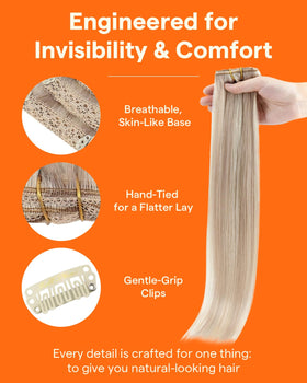 Extensions Full Shine en cheveux humains avec reflets platine