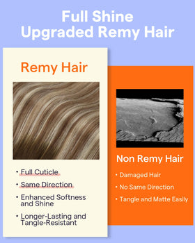 Extensions Full Shine en cheveux humains sur fond neutre