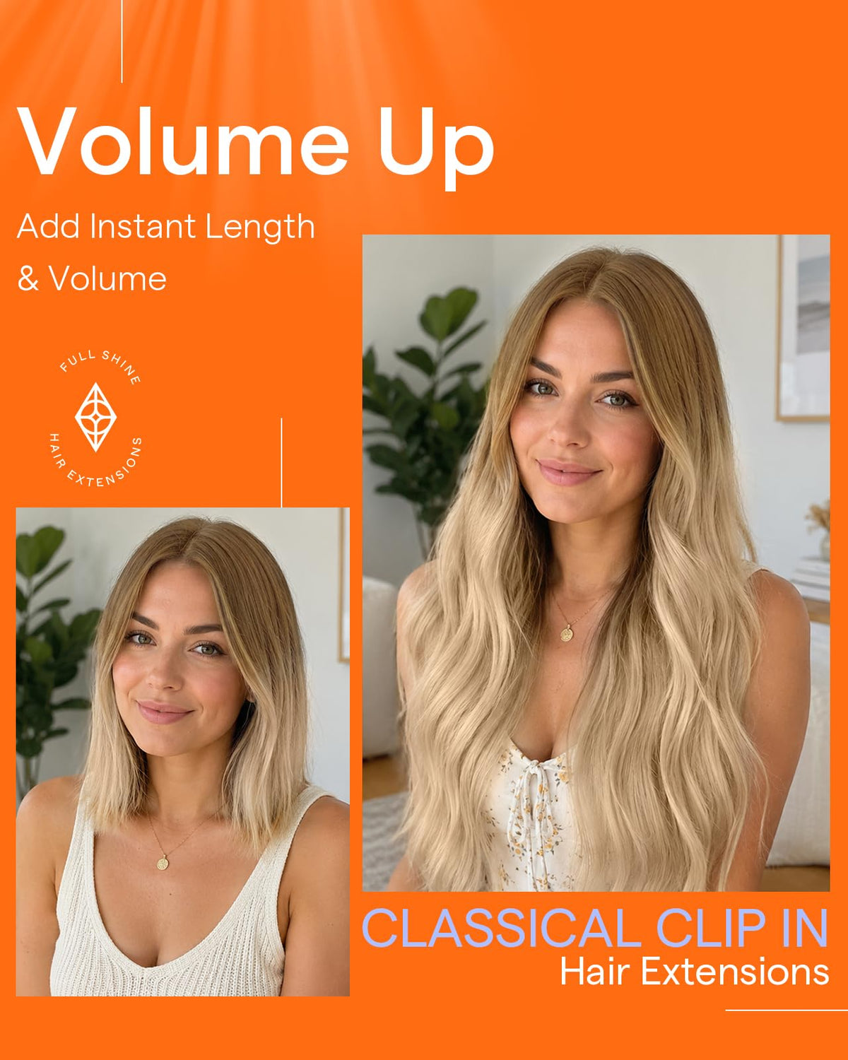 Extensions Full Shine en cheveux Remy avec texture soyeuse