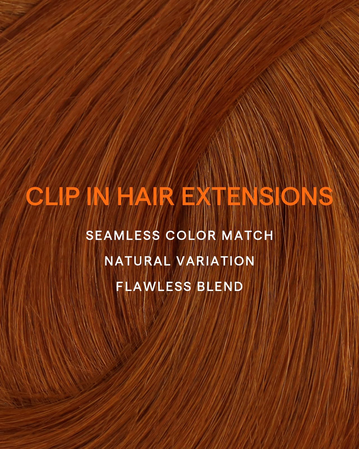 Extensions Full Shine en couleur cuivre en situation lors d'un événement