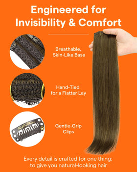 Extensions Full Shine montrant la texture des cheveux humains